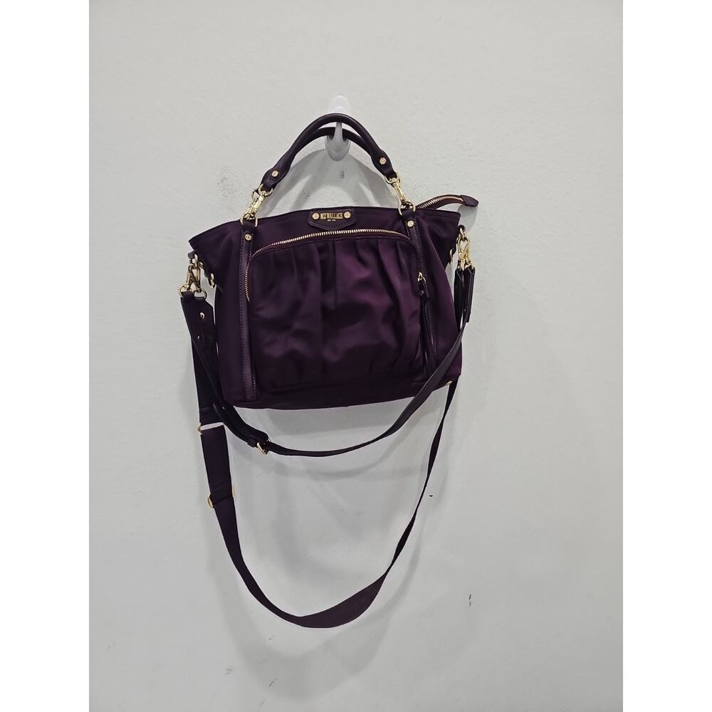 MZ Wallace Burgundy Toni Bedford Nylon W/ Leather Accent Shoulder Bag - Picture 2 of 12